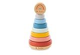 Regenbogen Stapelturm 'Ruby' von PINOLINO, Motorik-Klassiker aus Holz, buntes Stapelspiel, für Kinder ab 12 Monaten