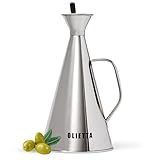 Olietta Tropf- und auslaufsichere Ölflasche aus Edelstahl - 500 ml Ölflasche mit Ausgießer zum Ausgießen und Träufeln von Olivenöl & anderen Flüssigkeiten - Leicht zu reinigender Speiseölspender