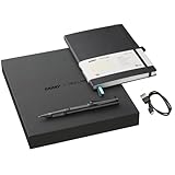 Lamy safari all black ncode Set – safari Smartpen & 192 seitiges digitales Notizbuch A5 – schreiben auf echtem Papier mit digitaler Weiterverarbeitung – inkl. schwarze Mine M 21 & Ladekabel