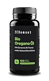 BIO Oregano Öl, 120 Weiche Kapseln | PREMIUM: 106mg Carvacrol und 4,5 mg Thymol pro Kapsel | mit Bio-Extra Natives Olivenöl | Laborgeprüft, 100% natürliche Zutaten, ohne Zusatzstoffe | Zenement