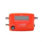 Zoegneer 2-in-1 tragbarer Satelliten- und TV-Signaldetektor, LCD-Digitalanzeige, Finder mit Kompassfunktion, Satellitenfinder mit Display, Orange
