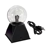 Générique Plasma-Kugellampe – Plasma-Kugel, elektrische Kugel, wiederaufladbar, USB | Schreibtischlampe, Plasmakugel sensibel berührt und Ton, tragbare Plasma-Lichtkugel, pädagogisch