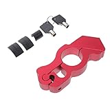 BESTOYARD 1 Satz Motorrad Sicherheitsschloss aus Aluminiumlegierung mit Schlüssel Kompakte und Tragbare Diebstahlsicherung für Lenker und Drossel für Motorräder und Scooter Rot