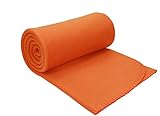 Betz Luxus Fleecedecke Kuscheldecke Wohndecke Farbe orange Größe 130x170 cm Qualität: 180 g/m² …