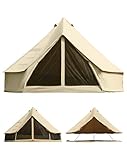 KingCamp Khan Camping Glockenzelt 5m Oversize Raum alle Baumwolle Heavy Duty wasserdicht Luxus Outdoor Pyramidenzelt/für 4-8 Person Familie Outdoor in Allen Jahreszeiten Baumwolle Campingzelt