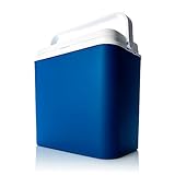 BigDean Kühlbox 24 Liter blau/weiß - Isolierbox mit bis zu 14 Std. Kühlung - Kühltasche für unterwegs - Outdoor Thermobox für Camping, Picknick & Garten - Made in Europe