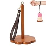 Holzhändler aus Holzwolle - Handgelenksgarn Haltestand | Leichter Wollspulenspinner | Rotierender Halter mit Riemen | Ergonomisches Handarbeitsinstrument zum Stricken des Häkelns von Flechtenzubehör
