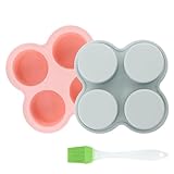 Silikon-Eierform, Cupcake- und Muffinform mit Ölpinsel, antihaftbeschichtete Cupcake-Formen für Luftfritteuse, Toaster, Ofen, Cupcake-Form zum Backen, 2 Eierformen