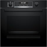 Bosch HBG578BB3, Serie 6, Einbau-Backofen, 60 x 60 cm, Pyrolyse-Selbstreinigung, Air Fry Funktion, 3D-Heißluftfunktion, Soft Close, Hydrolytische Reinigungshilfe, Automatikprogramme, Versenkknebel