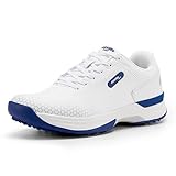 FitVille Extra Breit Golfschuhe für Herren wasserdicht Men's Golf Shoes Atmungsaktiv Trainingsschuh für Golf Weiß 45 EU Weit