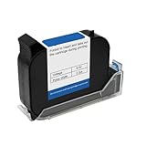 12,7/25,4 mm Tintenpatrone, Thermo-Tintenstrahldrucker-Patrone, schnell trocknend, schwarz, rot, gelb, blau, grün, wasserfeste Lösungsmitteltinte Schnelltrocknend für Beschriften und Codieren(Black,12