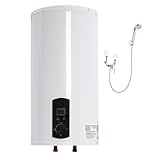 OUBUBY Elektrischer Warmwasserspeicher 80L Warmwasserboiler 2000W 220V Wandhängend Elektrospeicher Energiesparend Heizleistung Boiler, Wasserboiler, Emaillierter Innenbehälter, LED Bildschirm (80L)