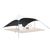 Strandmuschel - Solar-Strandmuschel - Tragbares Sonnenschutzfeldbett - Tragbares Angelfeldbett für 5–8 Personen, Sonnenschutzzelt für Outdoor-Aktivitäten, Campingunterstand