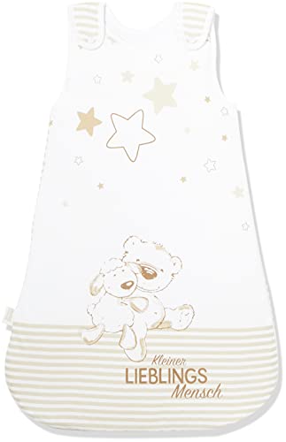 Herding Baby Best Baby-Schlafsack, Kleiner Lieblingsmensch Motiv, 70 cm, Weiß, Seitlich umlaufender Reißverschluss und Druckknöpfe