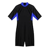 WDSBZNB Neoprenanzug Herren Einteiliger Badeanzug Rashguard Bademode Bodysuit Shorty Neoprenanzug Tauchen Schwimmen Schnorcheln Surfen Jumpsuit Warme Bademode(Blue,L)