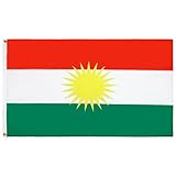 AZ FLAG - Flagge Kurdistan - 90x60 cm - Kurden Fahne 100% Polyester mit Messing-Ösen - 50g