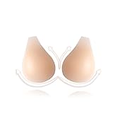 mhinese Klebe BHS für Frauen, Wiederverwendbare Klebe BH Push Up Invisible Bra - TräGerloser Silikon Selbstklebender BH passt für Den Alltag, Badebekleidung, Hochzeitskleider.