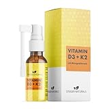 Vitamin D3 + K2 Spray (30ml) – 100% pflanzlich mit 1000 I.E. Vitamin D3 aus Seetang & 75 µg K2 (MK-7, K2VITAL®) – Laborgeprüft, hochdosiert, angereichert mit MCT-Öl und Minzaroma – Aus Deutschland