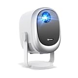 Beamer【360° Drehbarer/Auto Trapezkorrektur/E-Fokus】 WiFi Bluetooth Projektor Full HD 1080P unterstützt, 500ANSI Tragbarer Mini Beamer für Heimkino/Outdoor Handy staubdichter LED Beamer, 50% Zoom