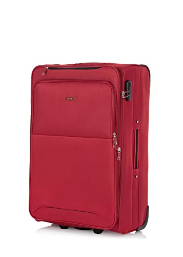 OCHNIK Großer Koffer | Softcase | Material: Nylon | Farbe: Rot | Größe: L | Maße: 74×46,5×31,5 cm | Fassungsvermögen: 108l | Hohe Qualität