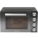 ProfiCook® Minibackofen 30L | Umluft + Ober-/Unterhitze | Mini Backofen mit Drehspieß und Pizzastein | 100°C - 230°C | Minibackofen mit Umluft und Timer | Backofen klein 1500W | PC MBG 1277