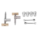 Holzbearbeitung Desktop Clip Edelstahl Messing Bench Hundeklemme Workbench Festes Clip -Werkzeug für DIY -Holzbearbeitung Bohrfräsen Schneiden 19mm 2 Pack mit 4 Bankhunden (Slver Bench Hund)