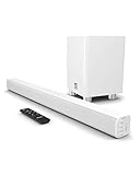 MAJORITY K2 Soundbar für TV Geräte mit Subwoofer | TV Lautsprecher für Fernseher | 150W 2.1 Soundsystem mit Kabelloser Subwoofer | Bluetooth TV Soundbar | Heimkino Sound Bar HDMI ARC (Weiß)