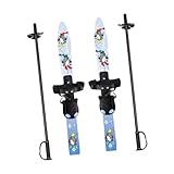 QSTDGVPW Kinder Skigafeln Schneebretter Snowboardenbergsteigere Sportartikel mit Bindungen Jungen Mädchen mit Stangen Kurze Skier, Pinguin