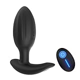 Analvibratoren für mann, Silikon Vibrator Analplug 10 Vibrationsmodi Mit Fernbedienung Prostata Stimulator Vibrator Sexspielzeug für Männer Frauen Paare, Schwarz