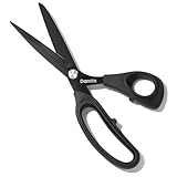 Damita Stoffschere, Schneiderschere mit robuste Schere, schwarze Titanbeschichtung, hochwertige geschmiedete mit TPR-Griffen für Homeoffice, Künstler und Schneider 21.6 cm (1 Stück)