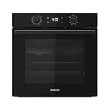Bauknecht BBA285PU1ZK Einbau-Backofen 71 Liter, Multifunktionsofen mit 12 Funktionen, Power Heißluft, Flexi Clean, versenkbare Knebel, schwarzes Glas