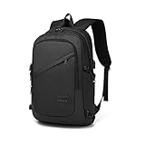 KONO Laptop-Rucksack Diebstahlsicherung Reisen Geschäft Arbeiten Computer mit USB-Anschluss Leichte Laptoptasche Schulrucksack Schulranzen für Jungen Herren Damen Lässiger Tagesrucksack (Schwarz)