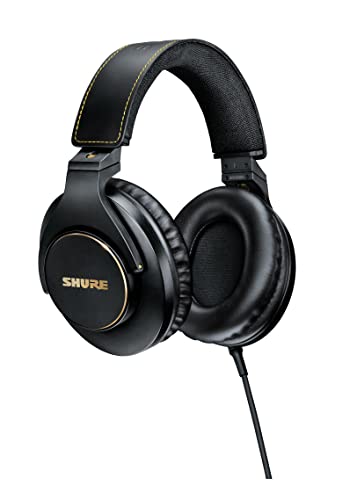 Shure SRH840A Over -Ear Over -Ear -Kabel -Kopfhörer für kritisches Hören und Überwachung, professionelles Headset, überlegener detaillierter Klang, zusammenklappbares Design - 2022 Version