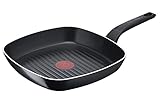 Tefal Easy Cook & Clean Grillpfanne 26x26 cm, Antihaftbeschichtung, Thermo-Signal Temperaturindikator, Schwarz, B5554032 (keine Induktion)