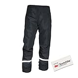 Salzmann 3M wasserdichte Regenhose - Reflektierende, leichte Wanderhose - Hergestellt mit 3M Scotchlite - Schwarz, M