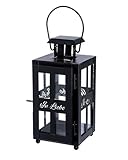 CULT at home Grablicht Laterne Kerzenhalter für Grab – Windlicht für Grab aus Metall – Grablaterne für Friedhofkerzen Grabkerzen Grabbeleuchtung – Trauerspruch – Höhe 20 cm/mit Griff 26 cm