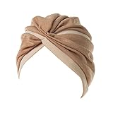 Farbblock, vorgebundene Motorhaube, Turban-Knoten, Beanie-Kappe, Mütze, Stretch, Turban, Headwrap aus Polyester, indischer Turban-Kopf, Bennie-Abdeckung, verdreht, plissiert, Kopfbedeckung für Frauen