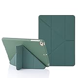Origami Hülle für iPad Mini 5. 4. 3. 2. Generation, Schützhülle iPad Mini 7,9 Zoll, Auto Schlafen/Wachen, 5-in-1 mehrere Betrachtungswinkel, Glatt Silikonhülle und weiche TPU Rückseite, Kieferngrün