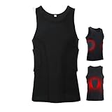 Gepolstertes Fußballtrikot für Herren, gerippt, stoßfest, Silikon, gepolsterte Weste, Shorts, Hose, Sportschutz, Zubehör, Basketball, Schutzausrüstung, Rugby-Tanktop, Weste, Bust Circumference - 81 cm