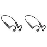 Hklshyd 2X Kabellose Kopfhörer, Am Hals Montierte Knochenleitungs-Bluetooth-Headset-Kopfhörer, Funktioniert mit Smartphones, Musik-Headset