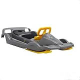 Neustanlo by AlpenGaudi | Lenkschlitten Double Race | Silber Gelb | dynamische Dual-Lenkung | Robustes Design | ergonomischer Sitz | geeignet für temporeiche Abenteuer im Schnee