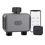 Haozee Bewässerungscomputer WLAN mit 2 Ausgänge,Automatische Zeitgesteuerte Bewässerung für Balkon,Garten,Pflanzen,Automatische Wasser Zeitschaltuhr für Bewässerung Garten Rasen