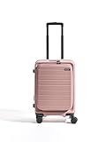 Enkloze Roam Collection Handgepäckkoffer – 100 % deutscher PC, Frontlader, 20 % erweiterbare Kapazität, TSA-Schlösser, 50,8 cm, 61 cm, 73,7 cm, Rosarot, Carry On - 21', Erweiterbarer Hartschalenkoffer