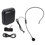 YARNOW Tragbarer Sprachverstärker mit Kabellosem Headset Mikrofon Akku Klarer Sound Wiederaufladbar Multifunktional für Lehrer Meetings und Präsentationen Leicht und Kompakt Schwarz