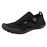 Badeschuhe Damen Herren Flach Barfußschuhe Atmungsaktive Aquaschuhe rutschfeste Schwimmschuhe Schnell Trocknend Wasserschuhe Wasserdicht Yoga Fitnessschuhe Leichte Strandschuhe für Beach Pool