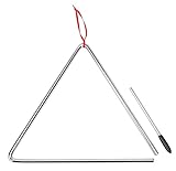 XDrum Triangel mit Schlägel - Triangle für Kinder und Musikalische Früherziehung - Schlaginstrument mit 25cm (10') Größe und Klöppel - Stahl Rhythmusinstument für Kindergarten