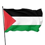 Flagge Palästina Flagge 90 × 150 cm - Palästinensische Große Fahne mit Messing-Ösen Palestinian Flaggen mit Doppelnähgarn 3×5 Ft