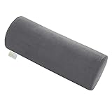 Bodyprotect Nackenrolle mit weichem Mikroplüsch Bezug, Orthopädisches Nackenkissen, Lagerungsrolle, Knierolle, Memory Foam, 15 x 40 cm, grau