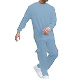 Generisch Jogginganzug Herren Set Trainingsanzügee für Herren 2-teilig Sweatshirt und Jogginghose Einfarbig Baggy Tracksuit Baumwoll Sporthose Freizeitanzug Jogginganzug Sportsachen