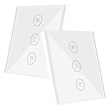 HeuxGir Wlan Rolladenschalter mit Prozentfunktion,Smart Home Rolladensteuerung Timer and Voice Control,Compatible with Alexa/Google Home,Jalousien Rolladensteuerung Benötigt Nullleiter,Pack of 2